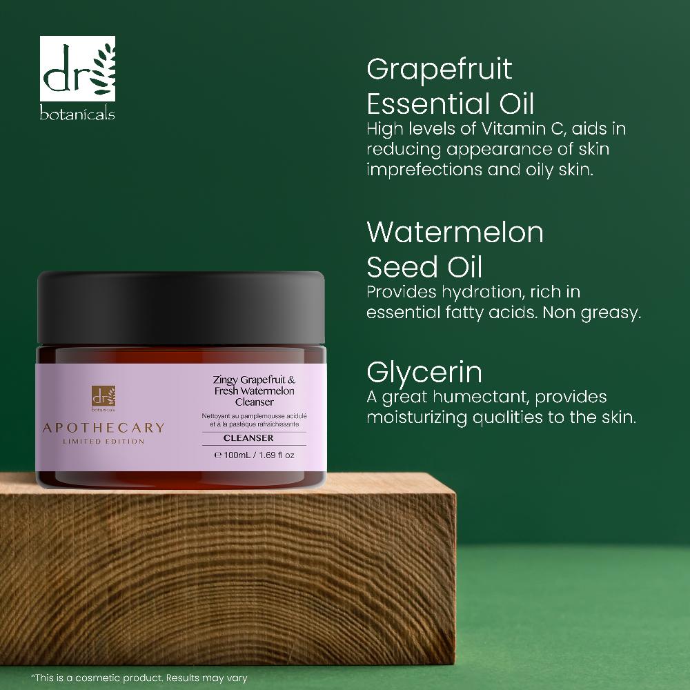 Skin Chemist Dr Botanicals Zingy Grapefruit & Fresh Watermelon Cleanser 100ml X 2