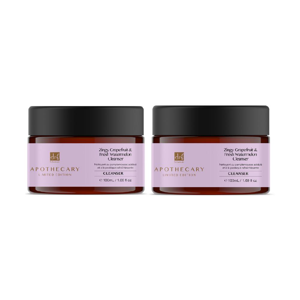 skin chemist Dr Botanicals Zingy Grapefruit & Fresh Watermelon Cleanser 100ml x 2