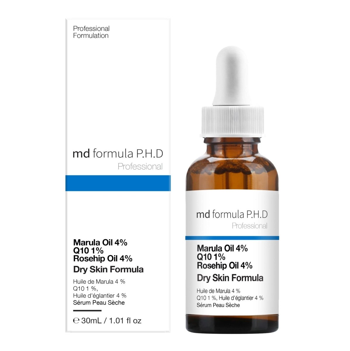 skin chemist Dry Skin Serum Marulua Oil 4% Q10 1% Rosehip Oil 4% 30ml