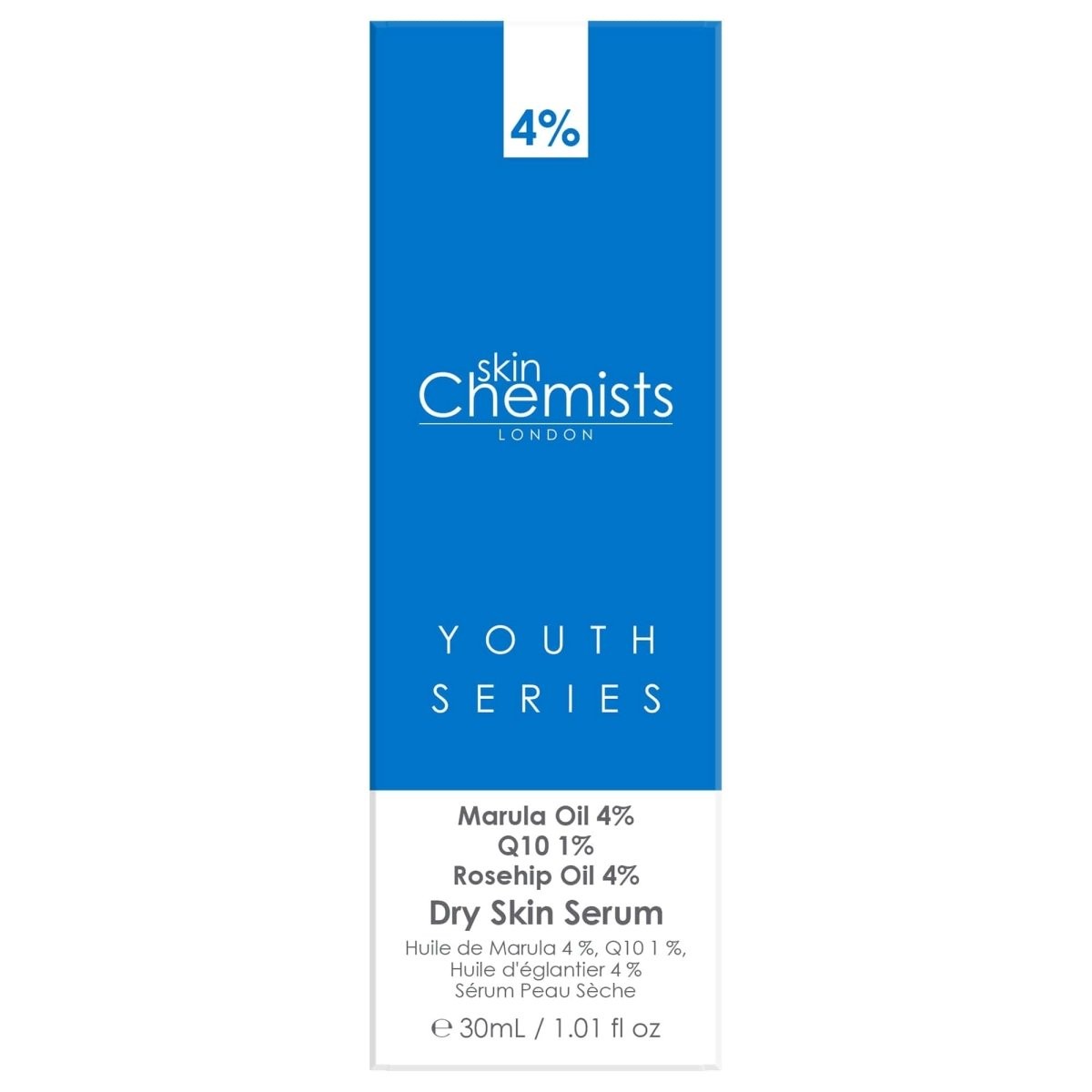 Skin Chemist Dry Skin Serum Marulua Oil 4% Q10 1% Rosehip Oil 4% 30ml