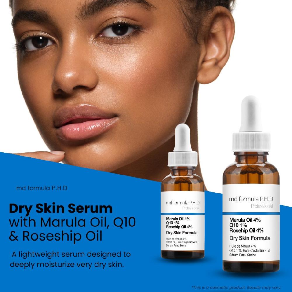 Skin Chemist Dry Skin Serum Marulua Oil 4% Q10 1% Rosehip Oil 4% 30ml