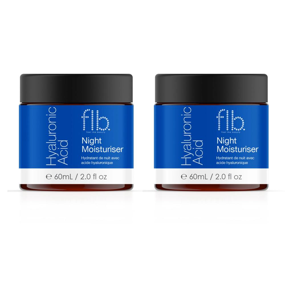 skin chemist Feel Like Beauty Hyaluronic Acid Night Moisturiser 60ml Twin Value Sav