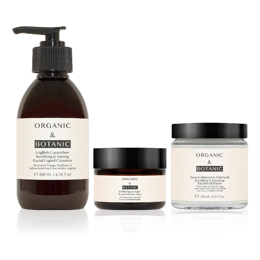 skin chemist K3 Cleansing and Exfoliating kit - Mint lip scrub. Sweet Almond gentle