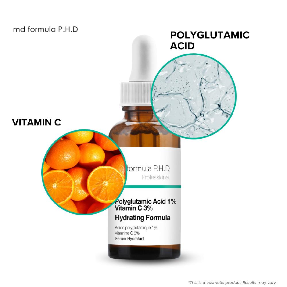 Skin Chemist MD Formula Hydrating Serum Polyglutamic Acid 1% Vitamin C 3% 30ml Twi