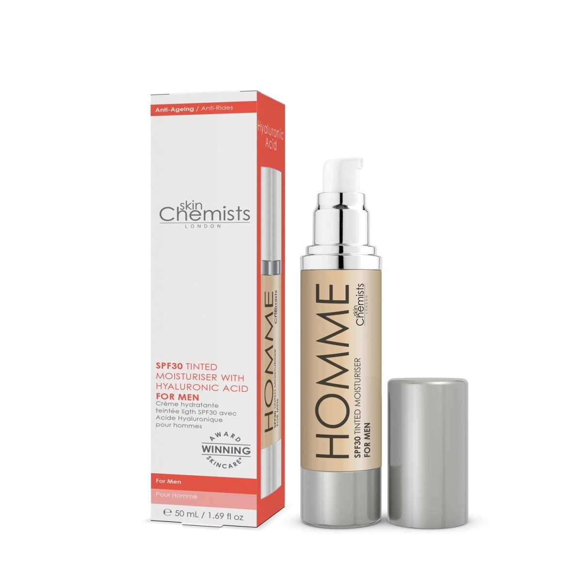 Skin Chemist Men's SPF 30 Tinted Light Moisturiser 50ml