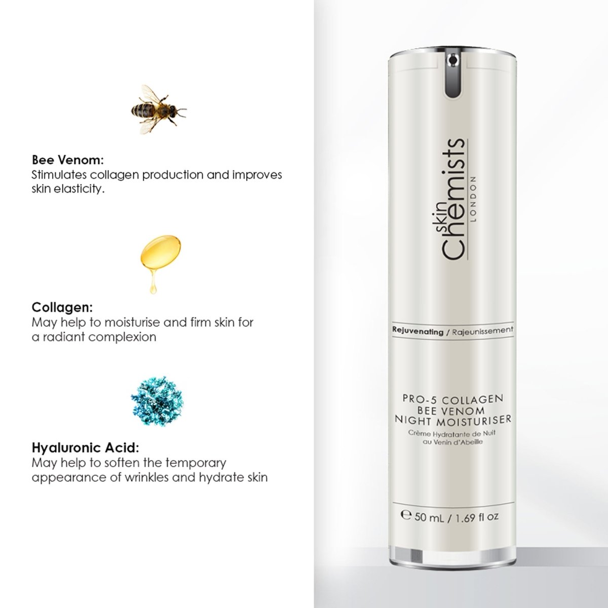 Skin Chemist Pro-5 Collagen Bee Venom Night Moisturiser 50ml