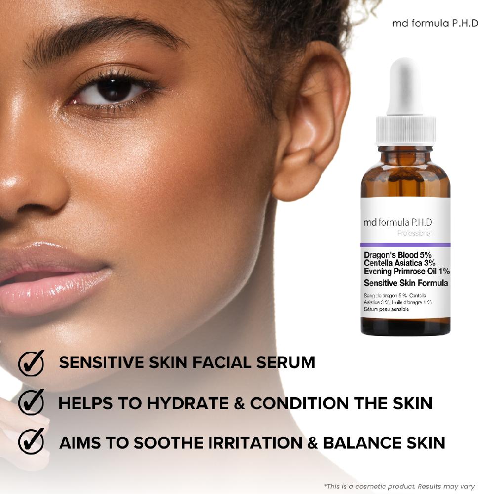 Skin Chemist Sensitive Skin Serum Dragon's Blood 5% Centella Asistica 3% Evening