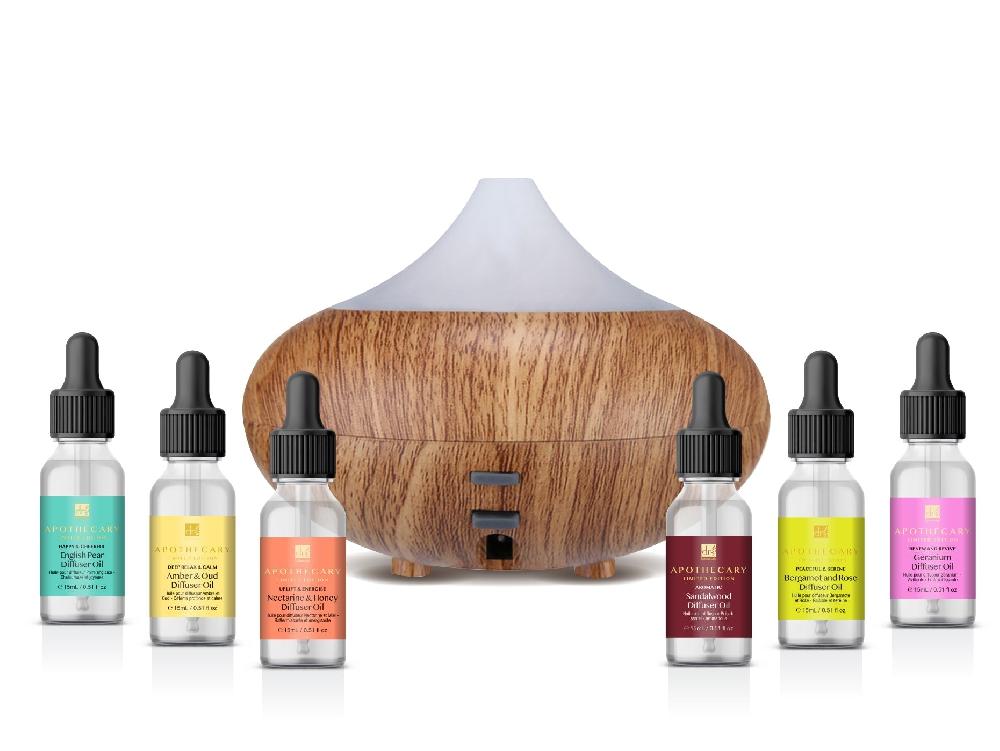 skin chemist Wooden Aroma Diffuser + Oils Kit 6 pack