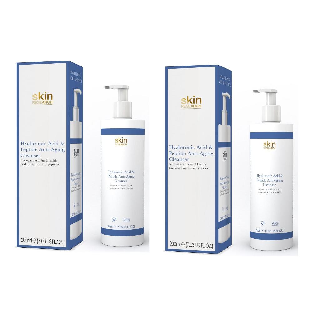 skin chemist Skin Research Hyaluronic Acid & Peptide Anti-Ageing Cleanser Duo Pack
