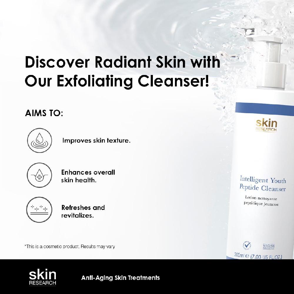Skin Chemist Skin Research Youth Peptide Cleanser 200ml Twin Value Savings Pack