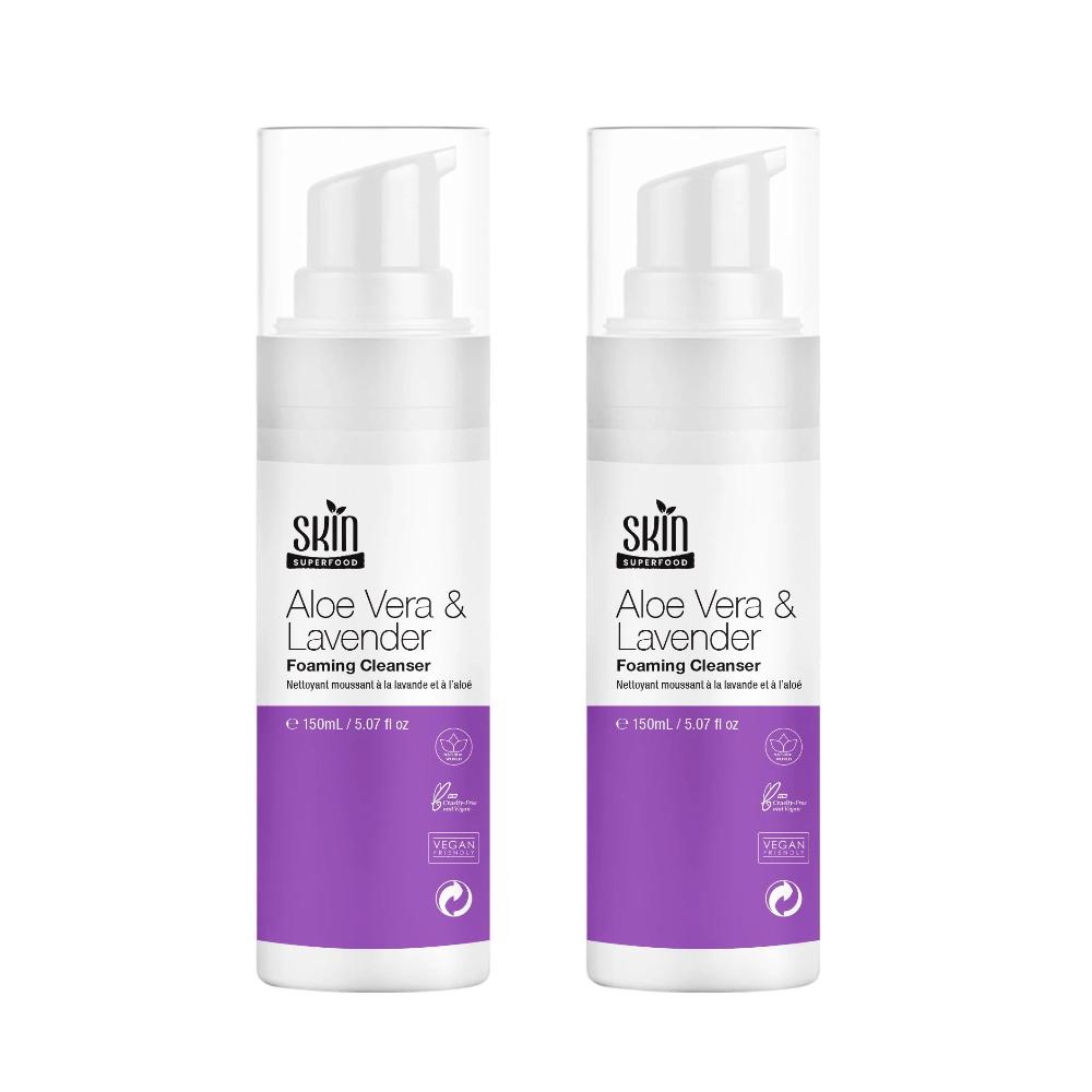 skin chemist Skin Superfood Aloe Vera & Lavendar Foaming Cleanser 150ml Twin Value