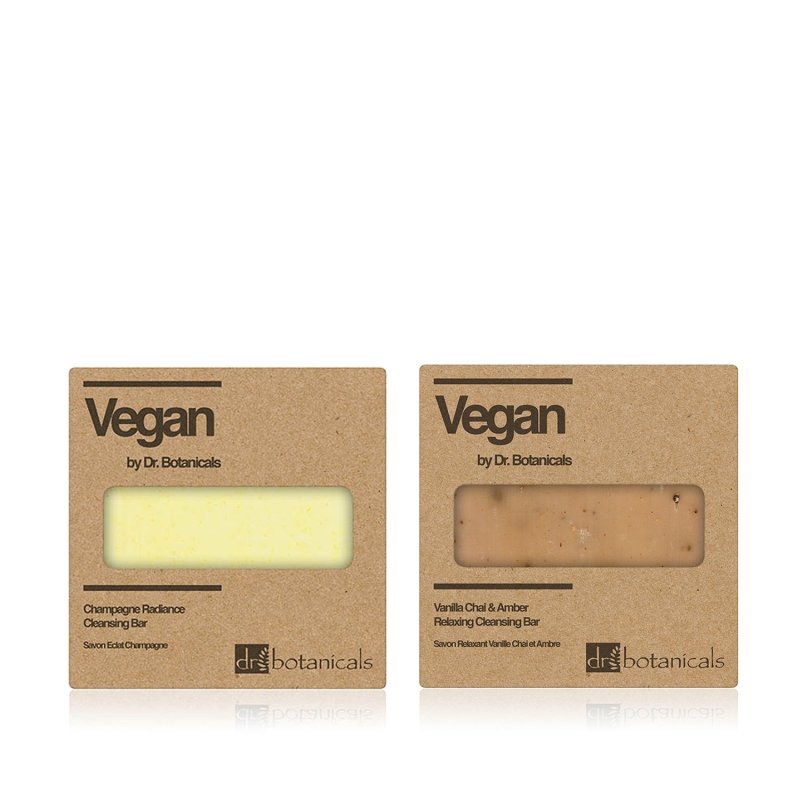 skin chemist Vanilla Chai & Amber Relaxing Cleansing Bar + Champagne Radiance Clean
