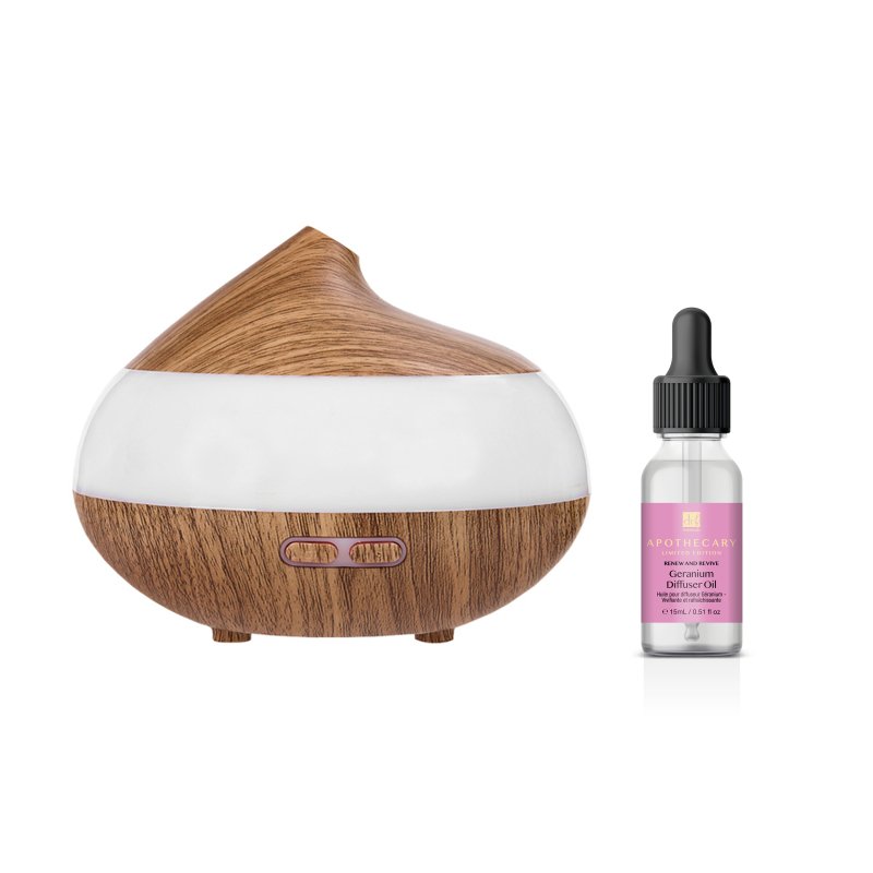 skin chemist Wooden Aroma Diffuser + Geranium Oil Kit