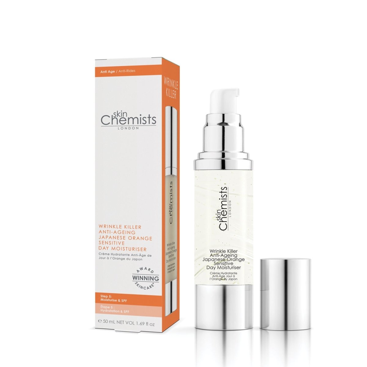 skin chemist Wrinkle Killer Anti-Ageing Japanese Orange Sensitive Day Moisturiser 5