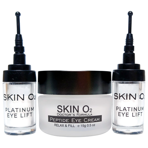 skin o2 Peptide Anti-Ageing Eye Cream + Platinum Dark Circle Eye Cream — Skin O2