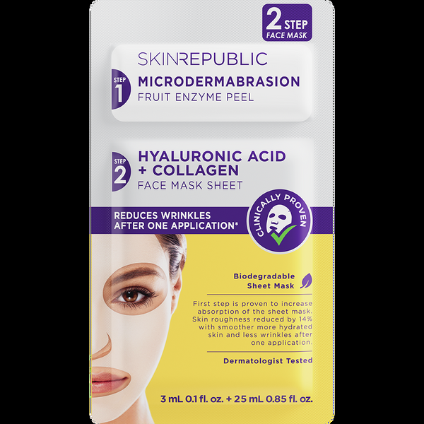 skin republic 2 Step Hyaluronic Acid + Collagen Face Mask - Skin Republic - South Africa - Online Store - Skin Republic South Africa