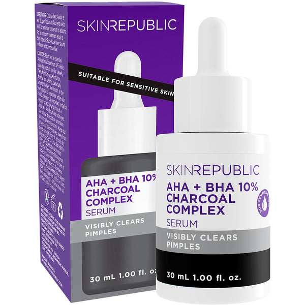 skin republic AHA + BHA 10% Charcoal Complex Serum - Skin Republic South Africa