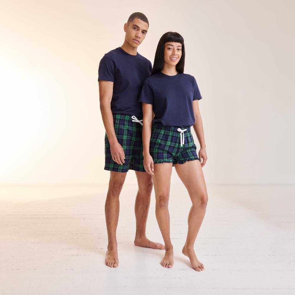 Skinnifit SK082 WOMEN'S TARTAN FRILL LOUNGE SHORTS - SF