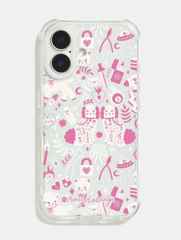 Skinnydip London Amy Hastings x Skinnydip Pink Doodles Shock iPhone Case