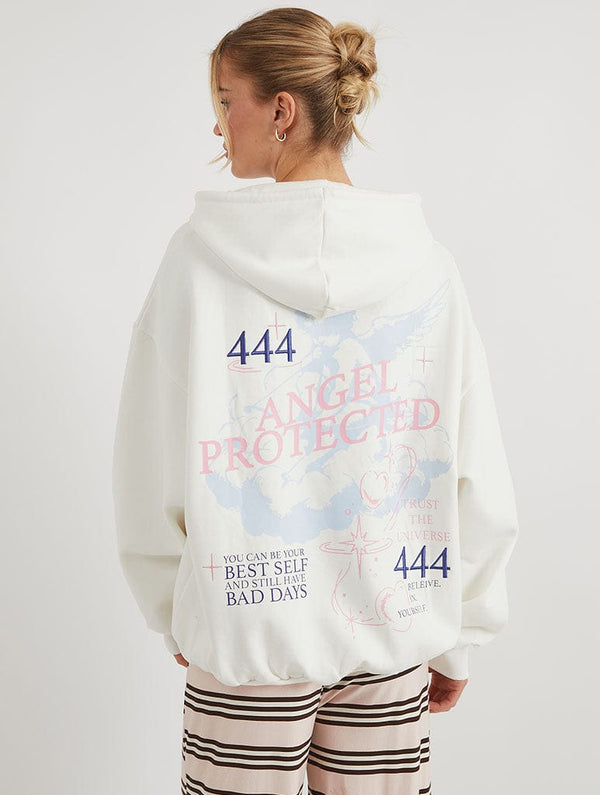 Skinnydip London Angel Protected Ecru Hoodie – Skinnydip London