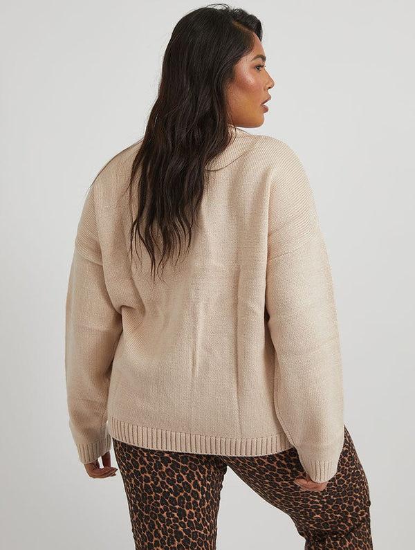 Skinnydip London Applique Crochet Cherry Knitted Jumper In Cream