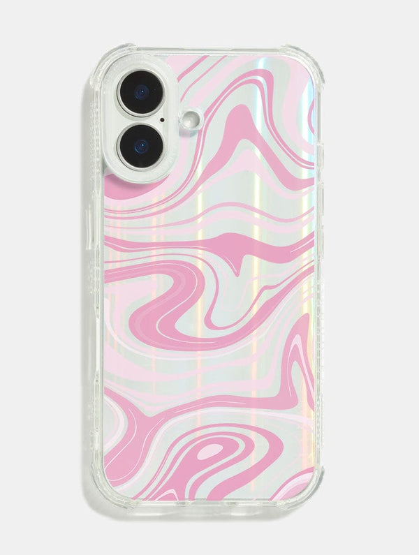 Skinnydip London Baby Pink Swirl Holo Shock iPhone Case