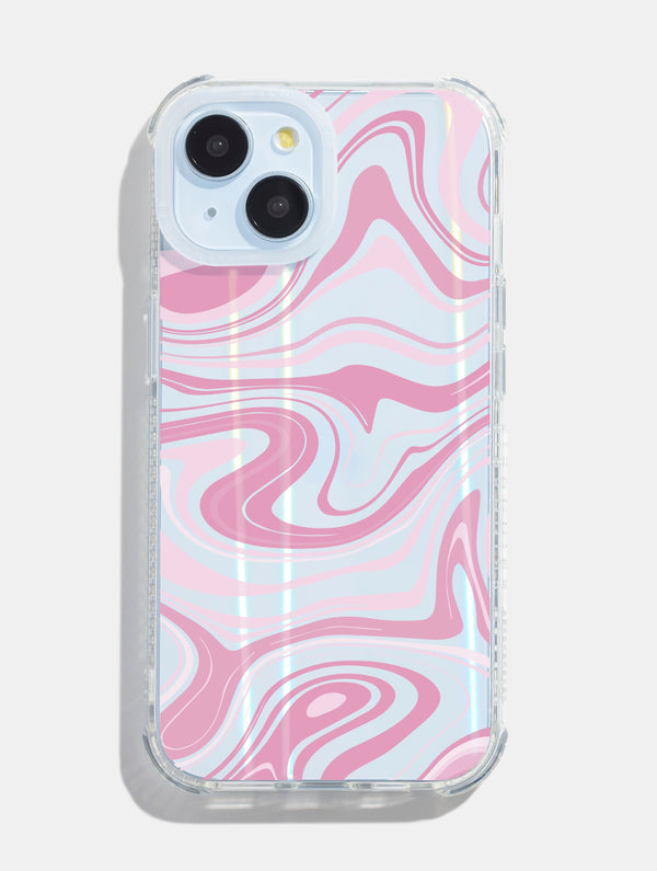 Skinnydip London Baby Pink Swirl Holo Shock iPhone Case