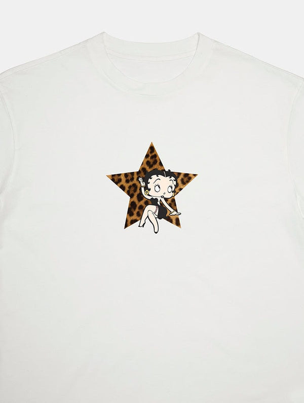 Skinnydip London Betty Boop X Skinnydip Leopard Star Baby T-Shirt In White