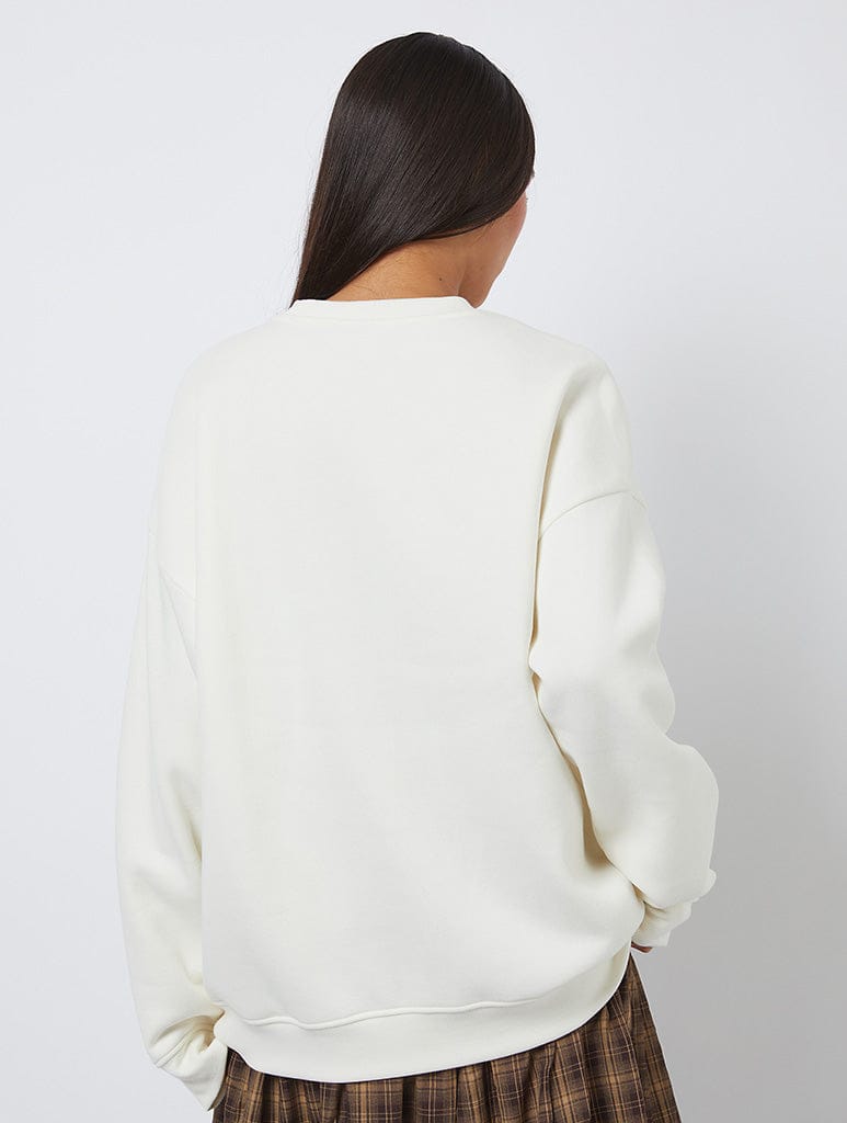 Skinnydip London Betty Boop X Skinnydip Leopard Star Sweatshirt In White