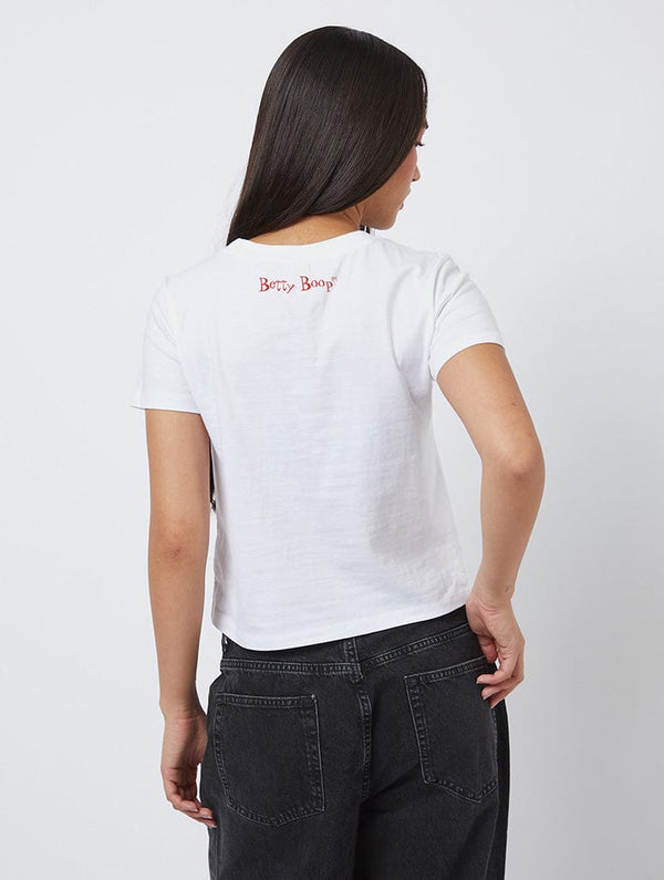 Skinnydip London Betty Boop X Skinnydip Motorcycle Baby T-Shirt In White