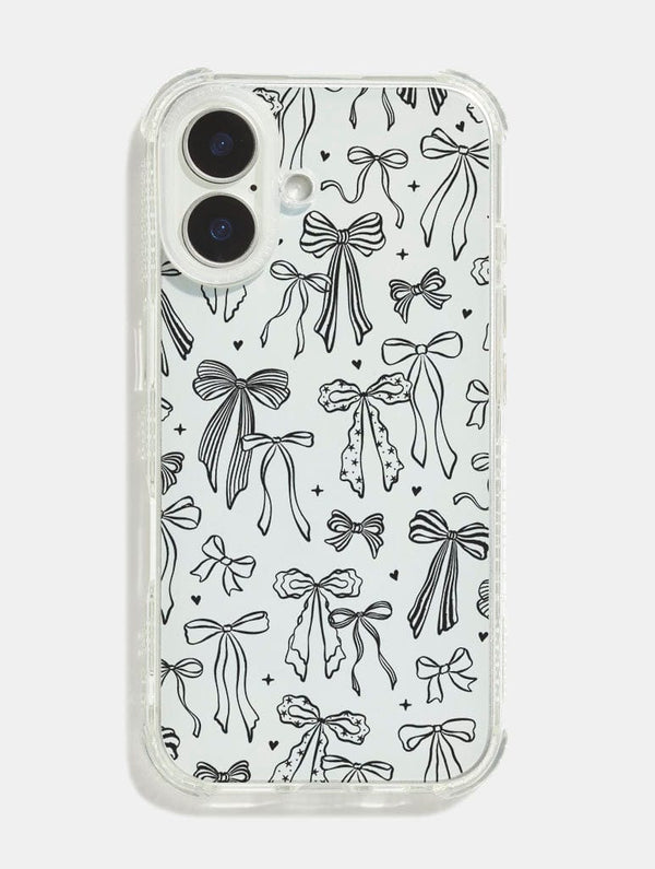 Skinnydip London Black Painted Bows Shock iPhone Case