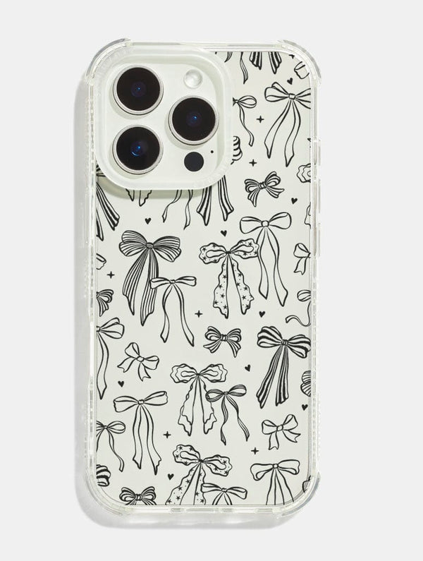 Skinnydip London Black Painted Bows Shock iPhone Case