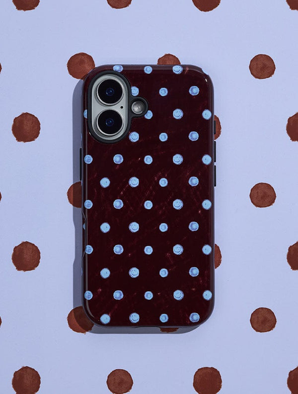 Skinnydip London Blue And Brown Painted Polka Dot Ultra Protective iPhone Case – Skinnydip London