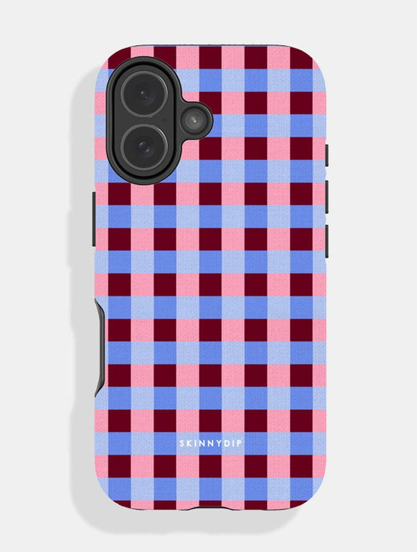 Skinnydip London Blue and Pink Multi Gingham Ultra Protective iPhone Case