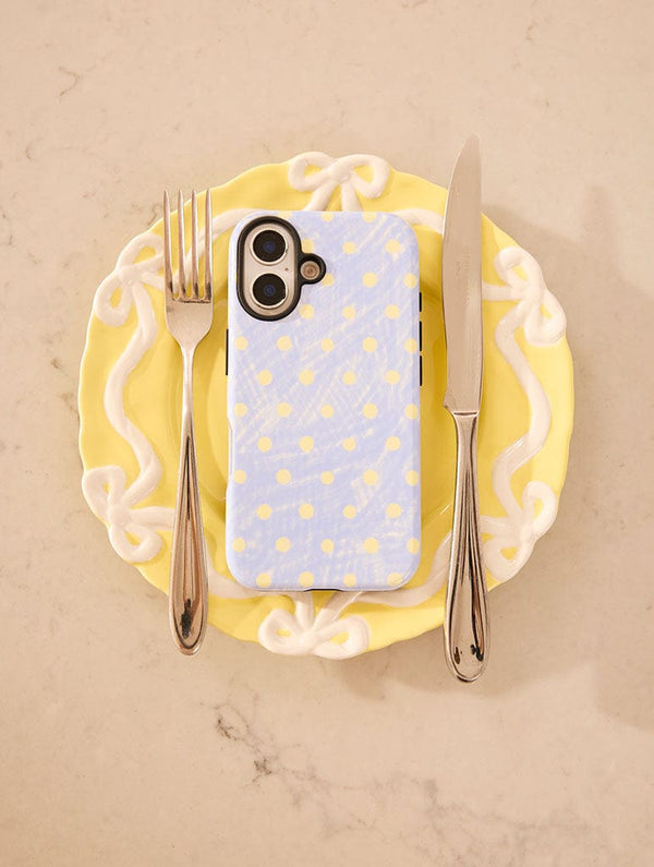 Skinnydip London Blue And Yellow Painted Polka Dot Ultra Protective IPhone Case – Skinnydip London
