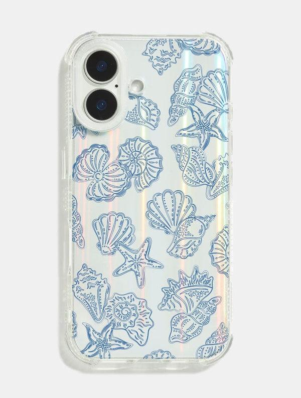 Skinnydip London Blue Outline Sea Shells Shock iPhone Case