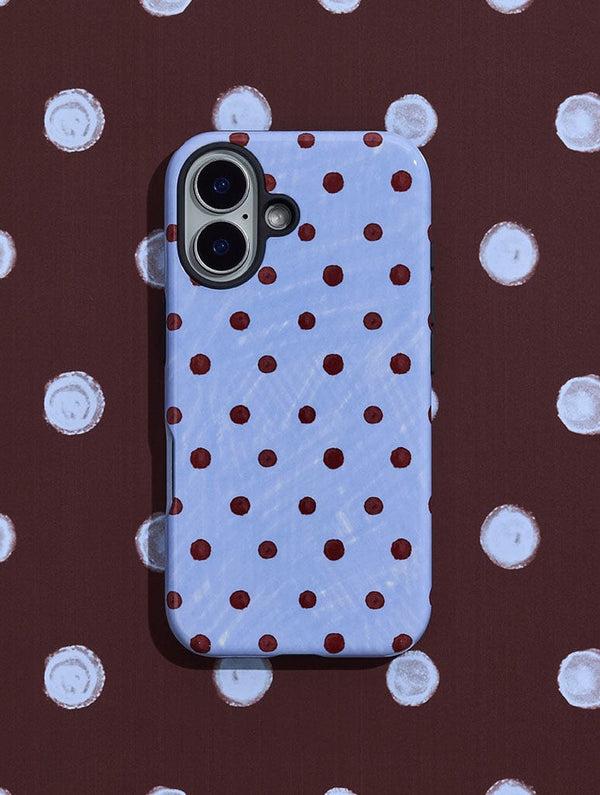 Skinnydip London Brown and Blue Painted Polka Dot Ultra Protective iPhone Case – Skinnydip London