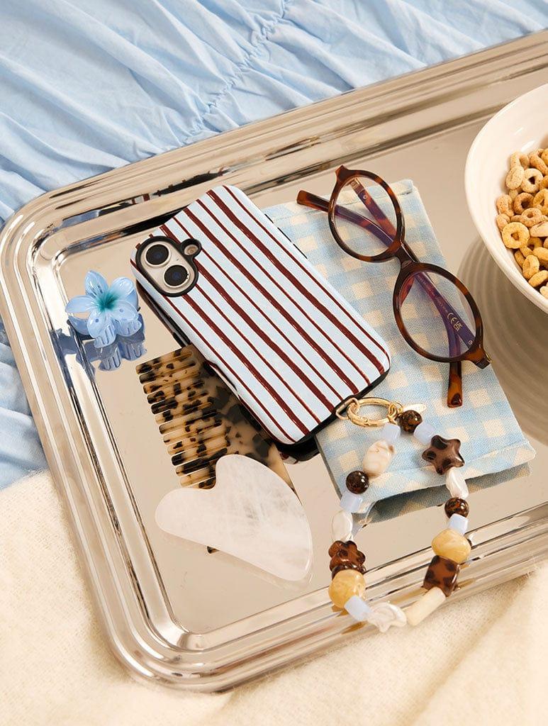 Skinnydip London Brown And Blue Sketchy Stripes Ultra Protective IPhone Case