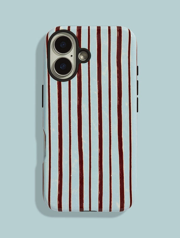 Skinnydip London Brown And Blue Sketchy Stripes Ultra Protective iPhone Case