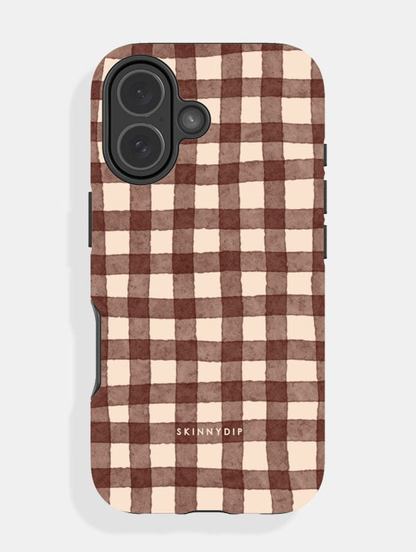 Skinnydip London Brown Gingham Ultra Protective iPhone Case – Skinnydip London