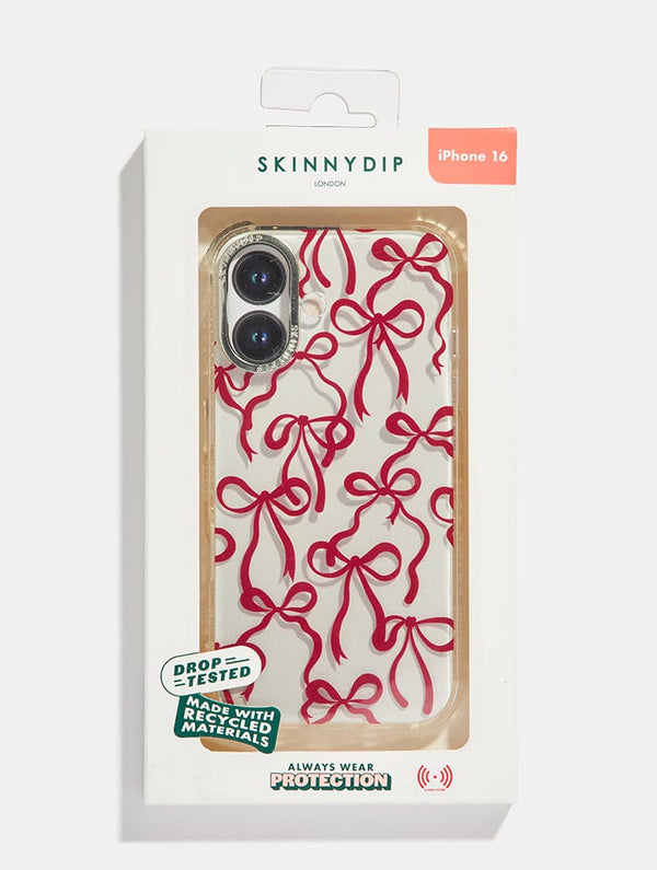 Skinnydip London Burgundy Bows IPhone Case. – Skinnydip London