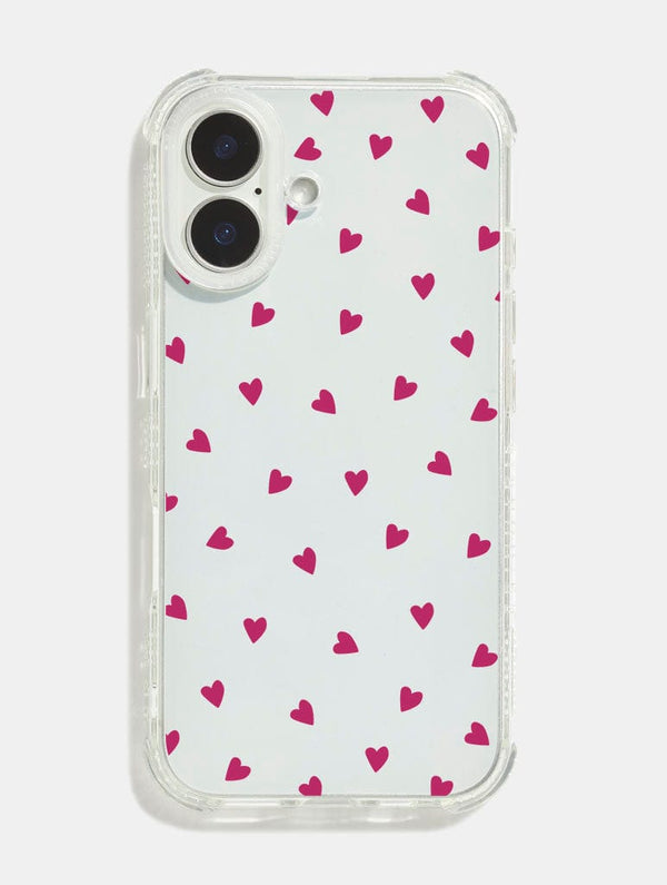 Skinnydip London Burgundy Ditsy Hearts Shock iPhone Case