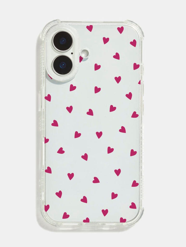 Skinnydip London Burgundy Ditsy Hearts Shock iPhone Case