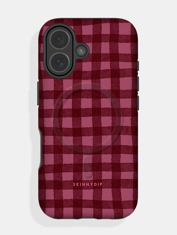 Skinnydip London Burgundy Gingham MagSafe Ultra Protective iPhone Case – Skinnydip London