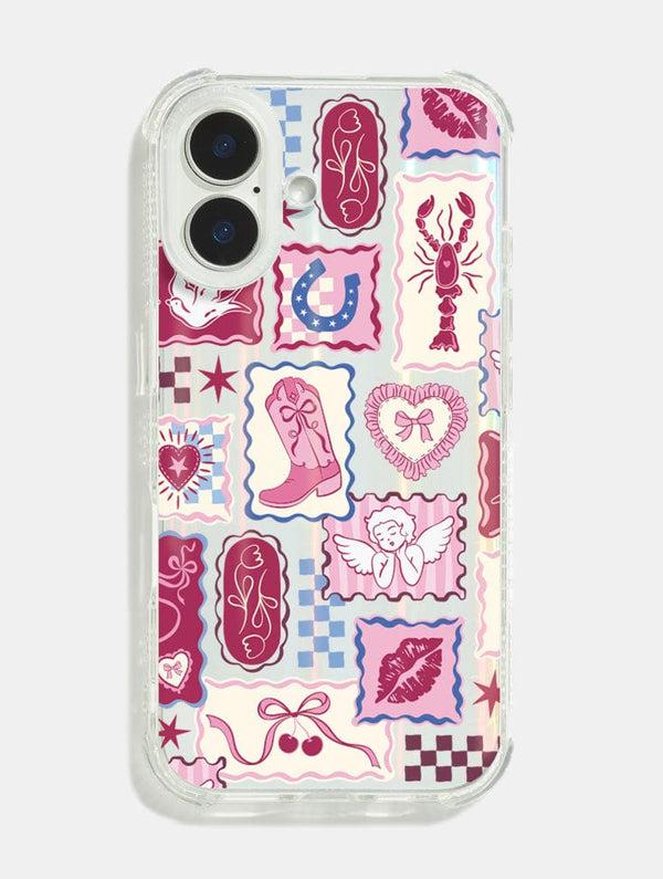 Skinnydip London Burgundy Patchwork Shock iPhone Case