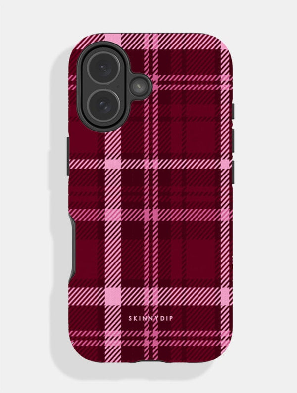 Skinnydip London Burgundy Tartan Ultra Protective iPhone Case