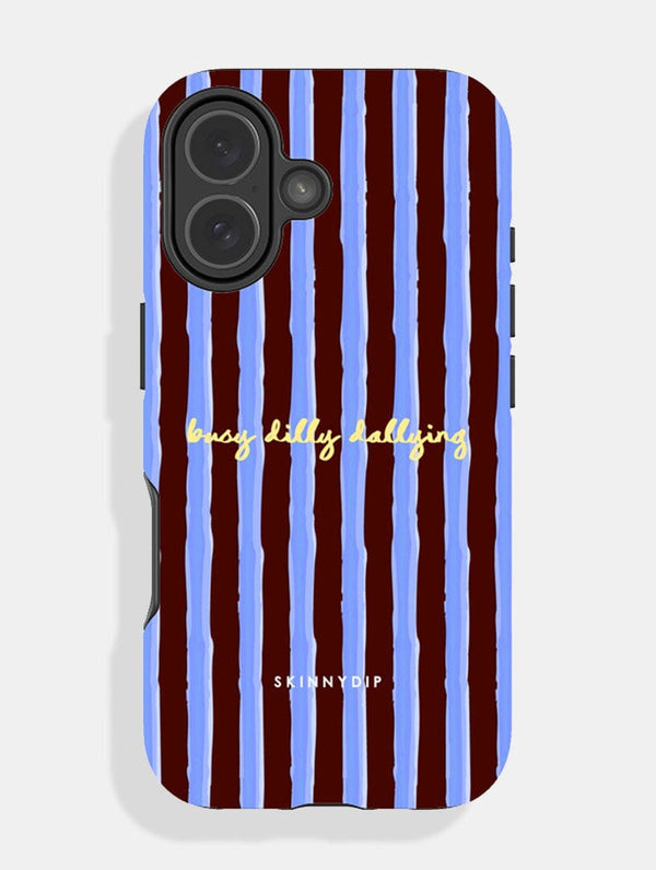 Skinnydip London Busy Dilly Dallying Stripey Quote Ultra Protective iPhone Case – Skinnydip London