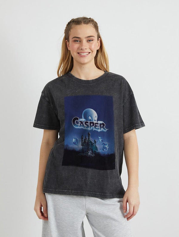 Skinnydip London Casper x Skinnydip Movie Poster T-shirt In Acid Wash