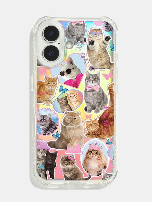 Skinnydip London Cat Sticker Holo Foil Shock iPhone Case