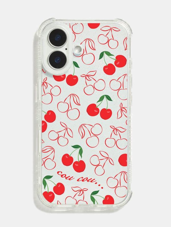 Skinnydip London Cherry Print Glitter Shock iPhone Case
